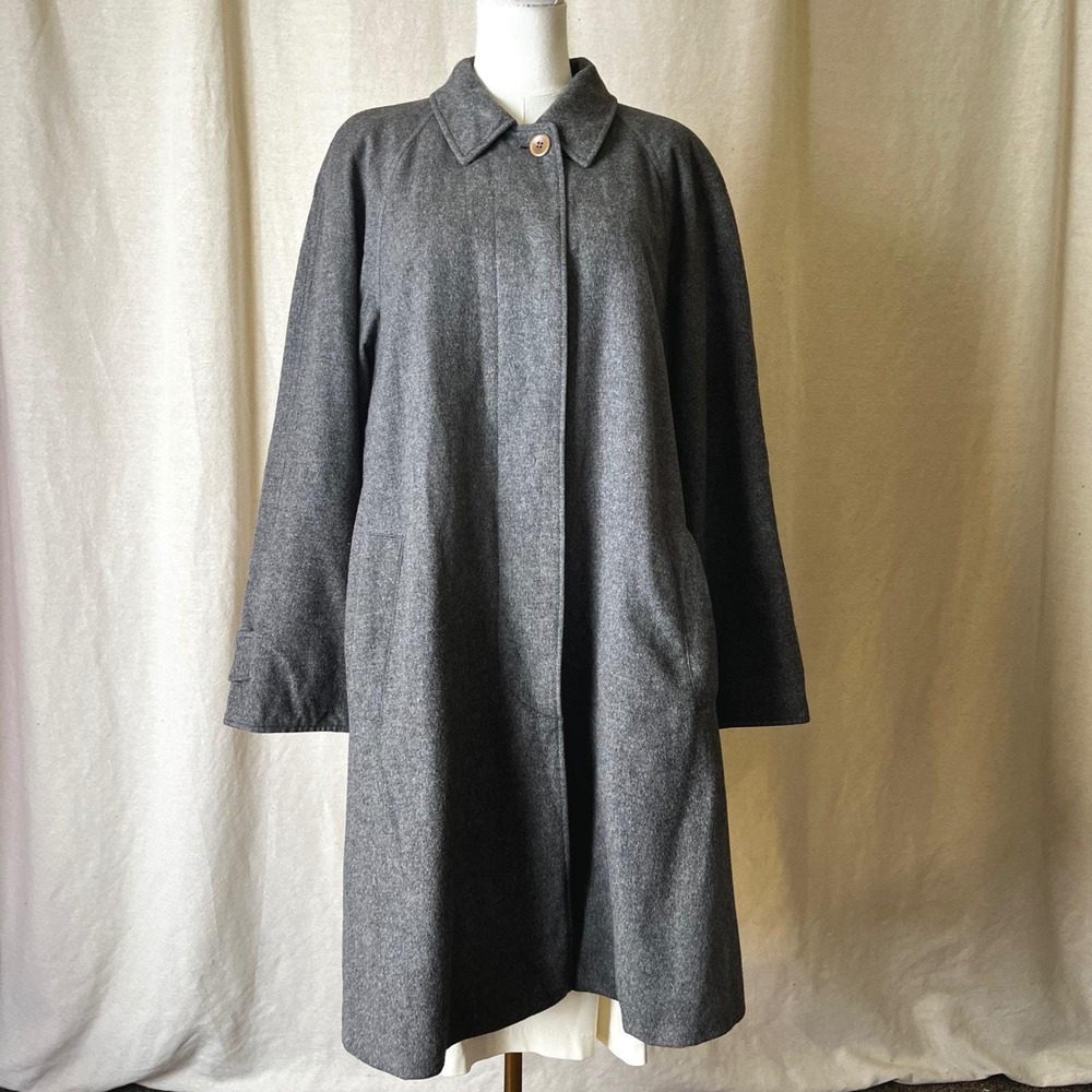 Schneiders Salzburg Austrian Loden Wool Coat Gray Virgin Wool Minimalist Size 10